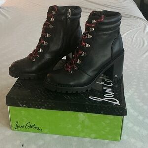 Sam Edelman Black and Red Heeled Boots
